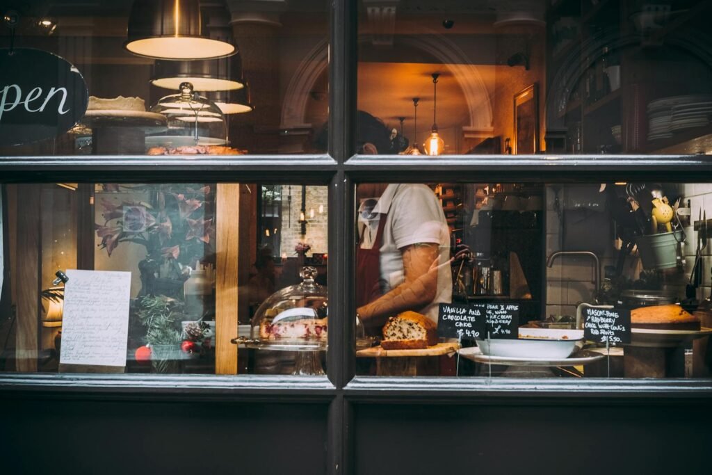 Woman in Restaurant Wearing Apron